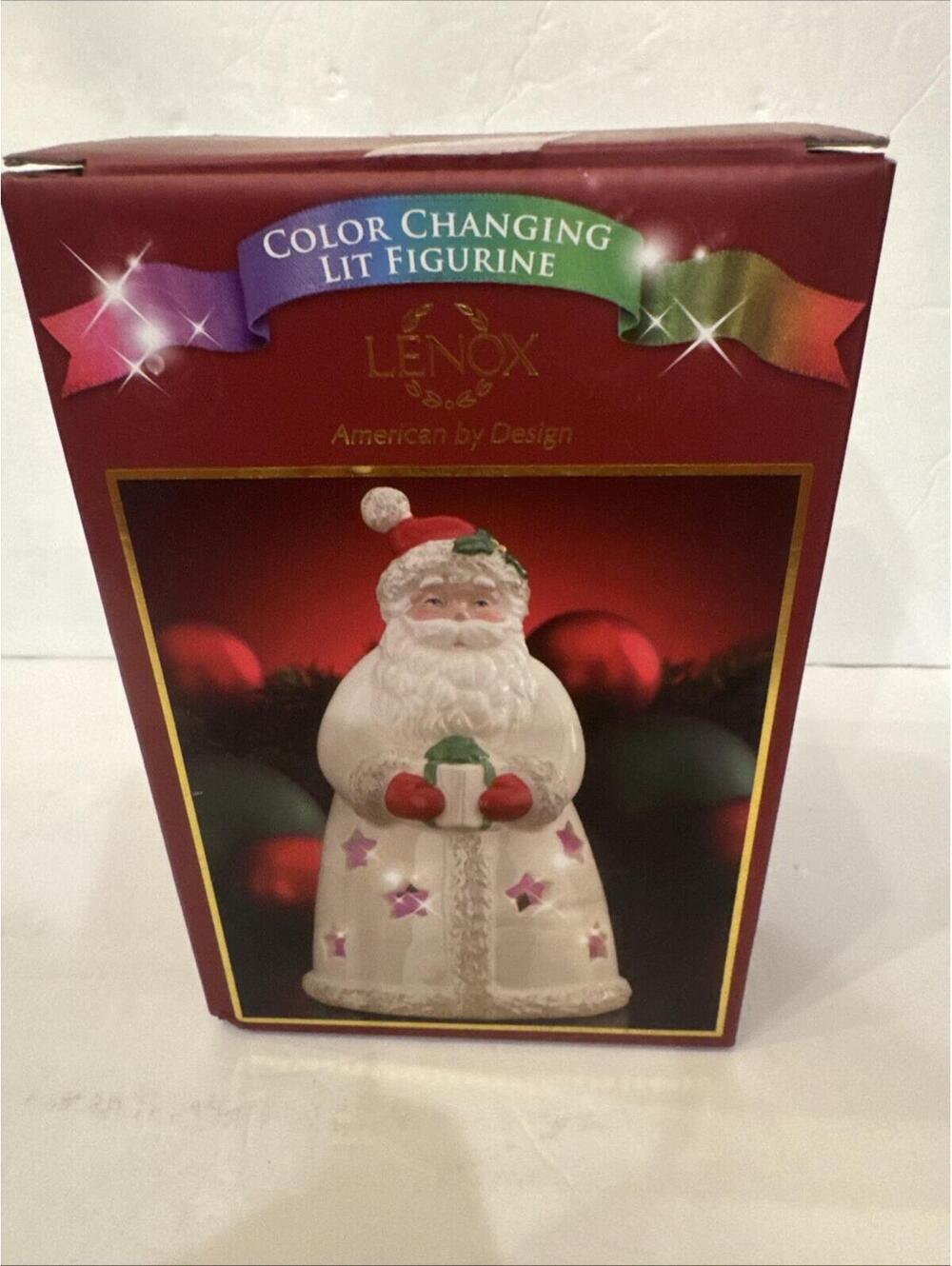 NEW Lenox American By Design Color Changing Santa Lit Seasons Sparkle Christmas